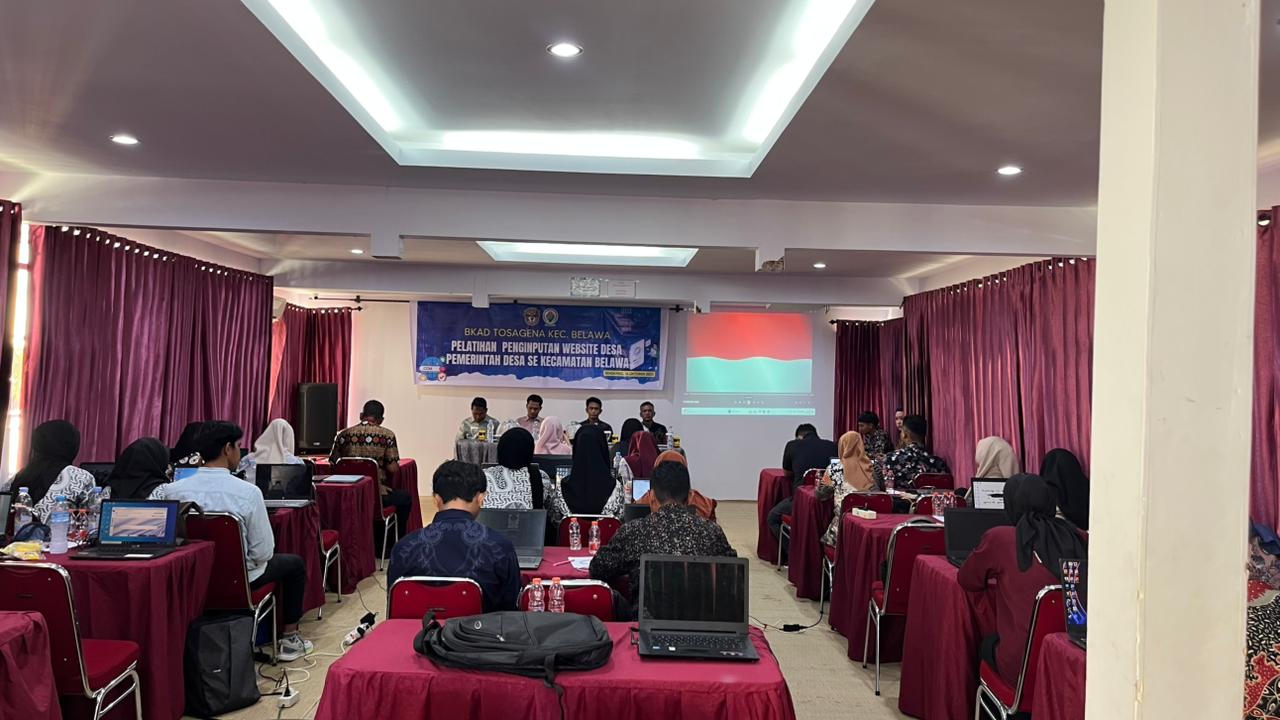 PELATIHAN PENGINPUTAN WEBSITE DESA PEMERINTAHAN DESA SE KECAMATAN BELAWA 